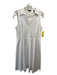 Theory Size 6 White Cotton Blend Collared V Neck Sleeveless Below Knee Dress White / 6