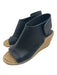 Celine Shoe Size 39 Black & Beige Leather open toe Velcro Woven Base Wedges Black & Beige / 39