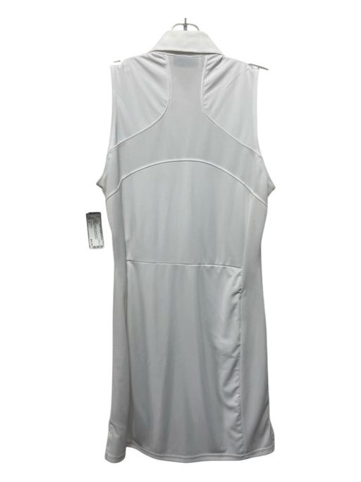 J. Lindeberg Size S White Polyester Quarter Button Collagen Sleeveless Dress White / S