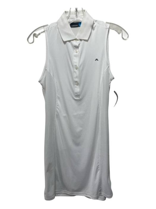 J. Lindeberg Size S White Polyester Quarter Button Collagen Sleeveless Dress White / S