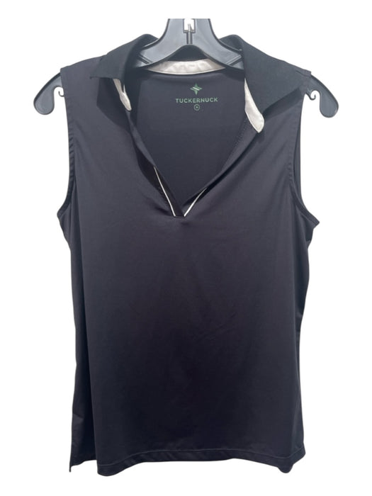 Tuckernuck Size M Black Polyester V Neck Collar Sleeveless Athletic Top Black / M