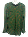 L'agence Size S Green & Brown Silk Key Print Long Sleeve Button Up Shirt Top Green & Brown / S