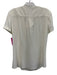 Trina Turk Size 8 Cream White Triacetate Blend Short Sleeve Button Front Top Cream White / 8