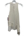 Elizabeth & James Size M White Silk Sleeveless Fringe Asymmetric Top White / M
