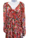 Zimmermann Size 2 White, Red & Purple Silk Floral Ruffle Tie Side Dress White, Red & Purple / 2