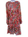 Zimmermann Size 2 White, Red & Purple Silk Floral Ruffle Tie Side Dress White, Red & Purple / 2