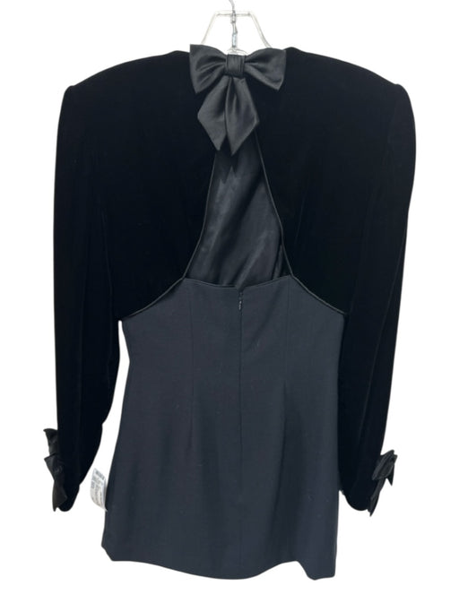 Valentino Size Est S Black Missing Fabric Tag Velvet Fabric Block Dress Black / Est S