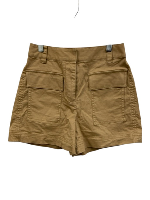 Tanya Taylor Size 00 Beige Cotton Zip Fly High Rise Pockets Shorts Beige / 00