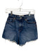 Reformation Jeans Size 26 Medium Wash Cotton Zip Fly Frayed Hem Back Zip Shorts Medium Wash / 26