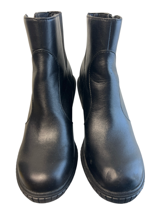 Sorel Shoe Size 8 Black Leather Rubber Sole Side Zipper Round Toe Wedge Booties Black / 8