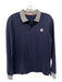 Moncler Size Est S Navy Cotton Solid Polo Men's Long Sleeve Shirt Est S