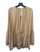 Free People Size L Beige Polyester Long Sleeve Swiss Dot Mesh Panel Top Beige / L