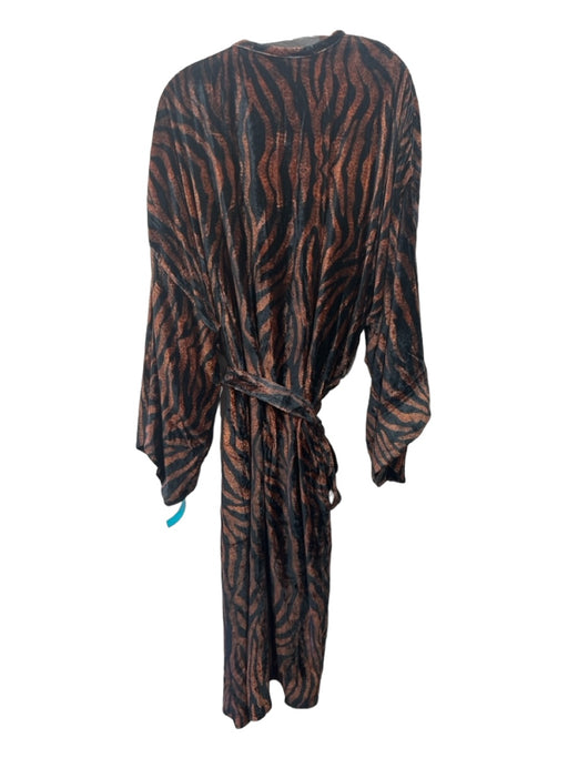 Rococo Sand Size M Brown & Black Viscose & Silk Animal Print Robe Cardigan Brown & Black / M