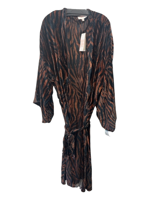 Rococo Sand Size M Brown & Black Viscose & Silk Animal Print Robe Cardigan Brown & Black / M