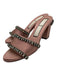 No 21 Shoe Size 40 Mauve Pink Satin Block Heel Sandal Jeweled Open Toe Pumps Mauve Pink / 40
