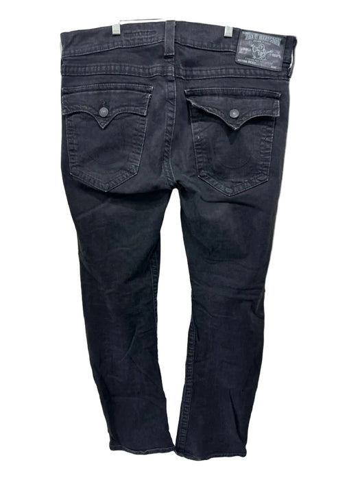 True Religion Size 38 Black Cotton Blend Solid Jean Men's Pants
