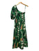 Oliphant Size XS Green & Orange Cotton One Shoulder Side Zip Maxi Dress Green & Orange / XS