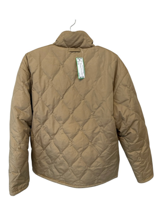 Taion Size M Tan Polyester Quilted Fuzzy Interior Side Zip Coat Tan / M