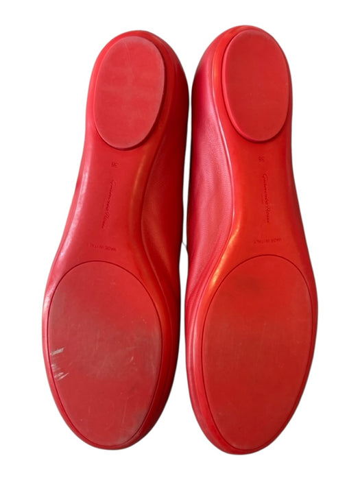 Gianvito Rossi Shoe Size 38 Red Leather Gold hardware Strap Mary Jane Flats Red / 38