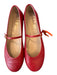 Gianvito Rossi Shoe Size 38 Red Leather Gold hardware Strap Mary Jane Flats Red / 38