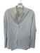 Vince Size S Light Blue Cotton & Silk Long Sleeve Half Button Raw Hem Top Light Blue / S