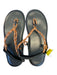 Shoe Size 8.5 Brown & Black Yarn Thong Velcro Sandals Brown & Black / 8.5
