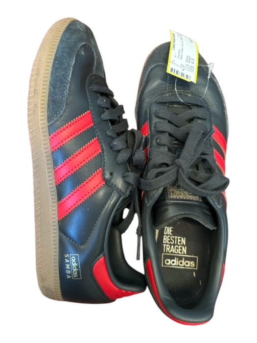 Adidas Shoe Size 6.5 Black Leather Lace Up Athletic Sneakers Black / 6.5