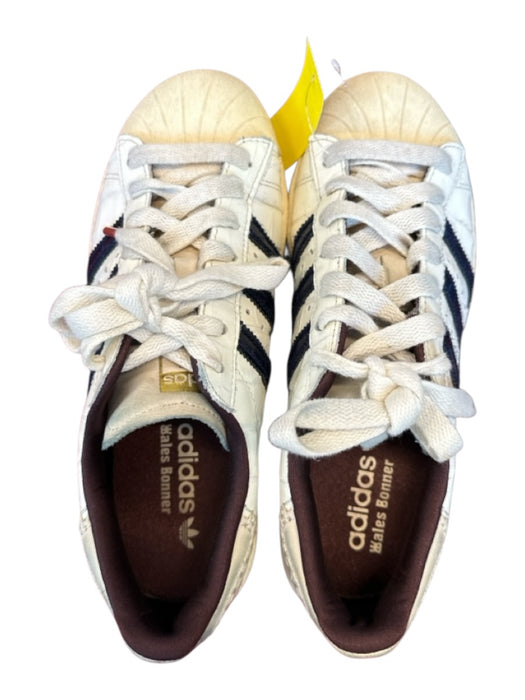 Adidas x Wales Bonner Shoe Size 7.5 White & Navy Leather Croc Embossed Sneakers White & Navy / 7.5