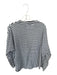 Frank & Eileen Size S Navy & white Cotton Mock Neck Striped Long Sleeve Top Navy & white / S