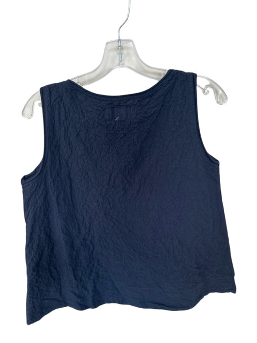 L.Abo.Art Size 2/M Navy Cotton Crinkle Sleeveless Top Navy / 2/M