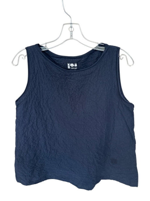 L.Abo.Art Size 2/M Navy Cotton Crinkle Sleeveless Top Navy / 2/M
