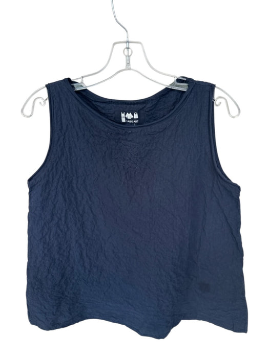 L.Abo.Art Size 2/M Navy Cotton Crinkle Sleeveless Top Navy / 2/M