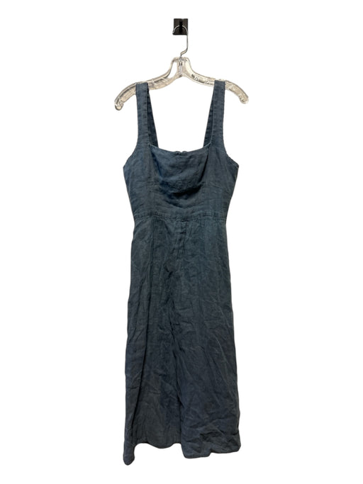 Zara Size L Slate Gray Linen Sleeveless Maxi Dress Slate Gray / L