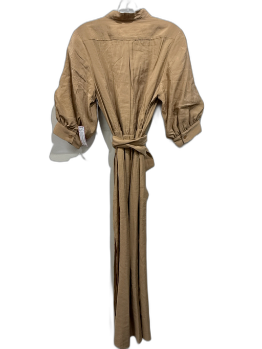 Brochu Walker Size M Tan Modal Blend 1/2 Balloon Sleeve Surplice Maxi Dress Tan / M