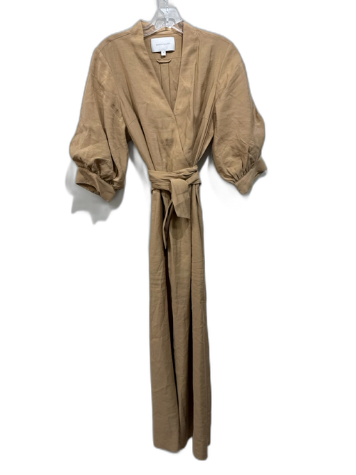 Brochu Walker Size M Tan Modal Blend 1/2 Balloon Sleeve Surplice Maxi Dress Tan / M