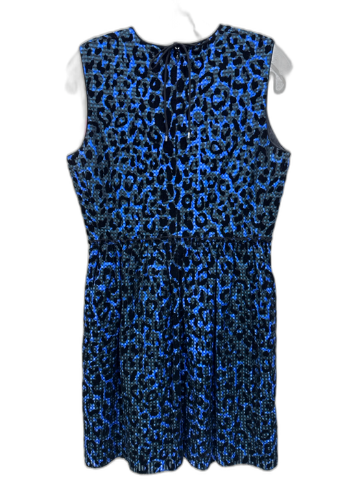 Victoria Victoria Beckham Size 8 Electric Blue & Black Silk Blend Dress Electric Blue & Black / 8