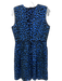 Victoria Victoria Beckham Size 8 Electric Blue & Black Silk Blend Dress Electric Blue & Black / 8