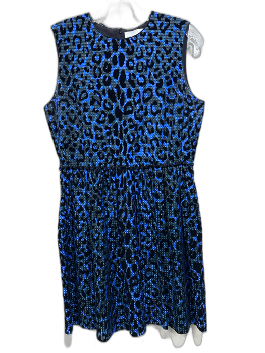 Victoria Victoria Beckham Size 8 Electric Blue & Black Silk Blend Dress Electric Blue & Black / 8