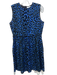 Victoria Victoria Beckham Size 8 Electric Blue & Black Silk Blend Dress Electric Blue & Black / 8