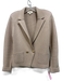 L'agence Size M Taupe Cotton Blend Rib Knit Gold Button Detail Jacket Taupe / M