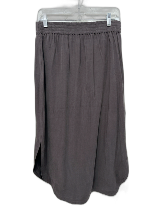Brochu Walker Size M Brown Rayon Elastic Back Side Slits Midi Skirt Brown / M