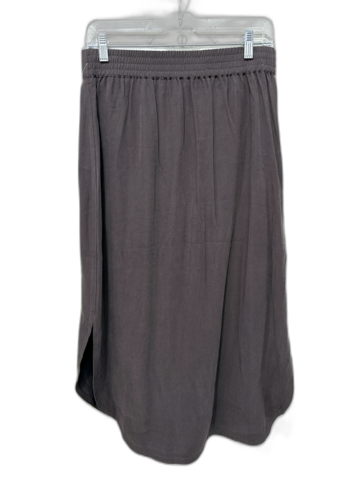 Brochu Walker Size M Brown Rayon Elastic Back Side Slits Midi Skirt Brown / M