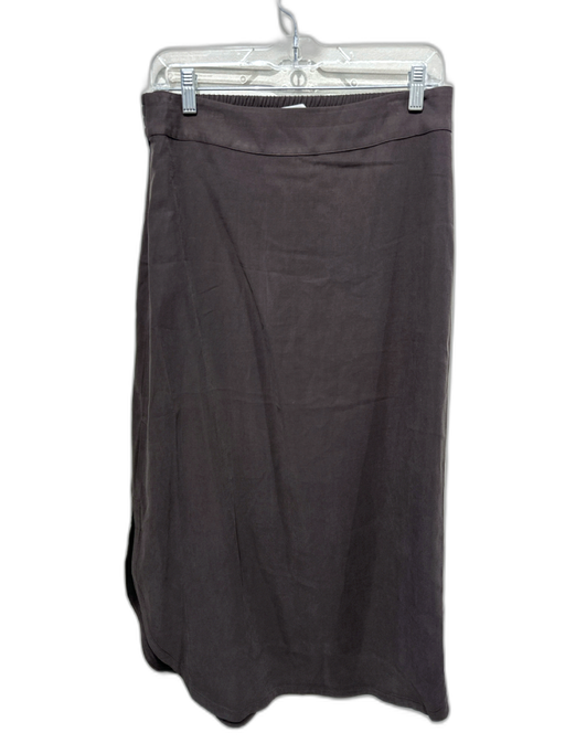 Brochu Walker Size M Brown Rayon Elastic Back Side Slits Midi Skirt Brown / M