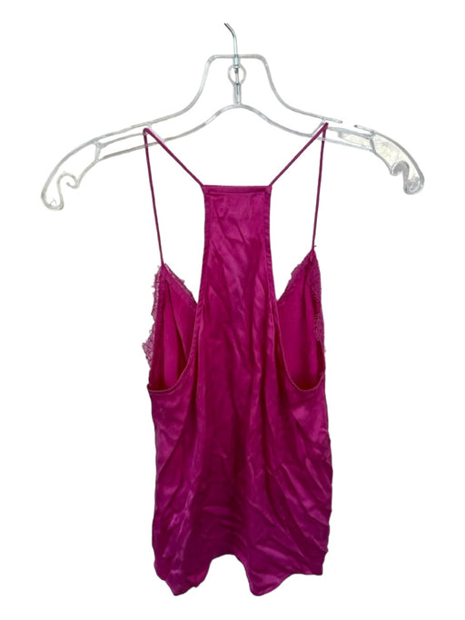 Cami Size S Magenta Silk Lace Detail Top Magenta / S