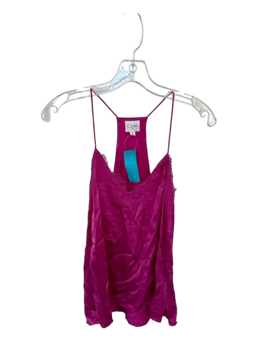 Cami Size S Magenta Silk Lace Detail Top Magenta / S