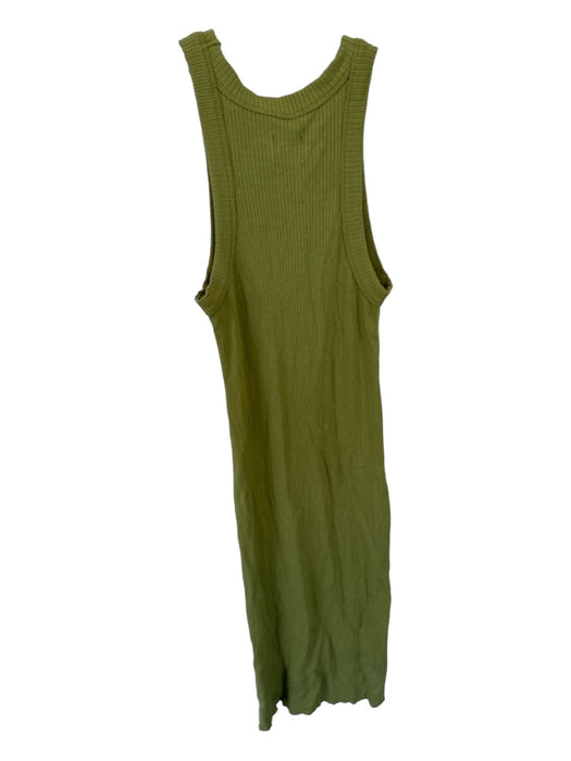 WSLY Size S Green Modal Blend Sleeveless Ribbed Midi Dress Green / S