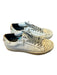 P448 Shoe Size 37 Cream & White Leather Snake Embossed Athletic Sneakers Cream & White / 37