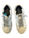 P448 Shoe Size 37 Cream & White Leather Snake Embossed Athletic Sneakers Cream & White / 37