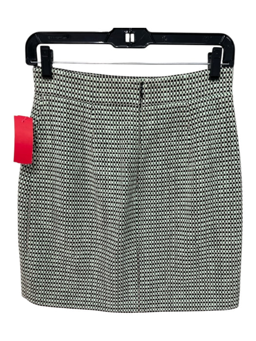 Proenza Schouler Size 2 Green, Black, White Cotton Blend Back Zip Boucle Skirt Green, Black, White / 2