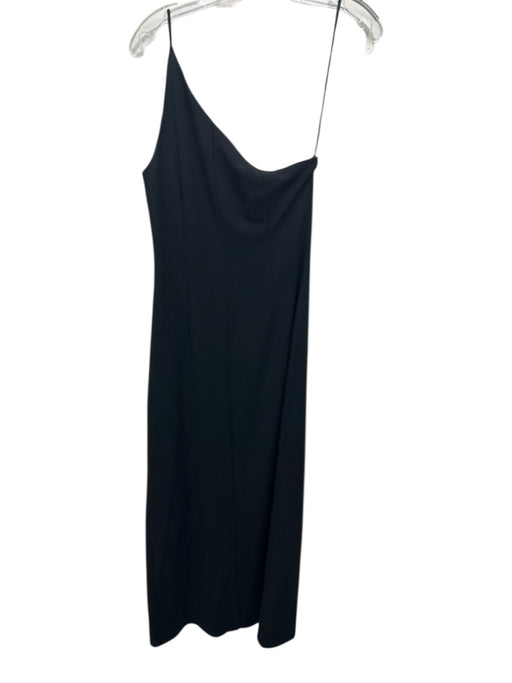 Gianni Bini Size 2 Black Polyester Blend One Shoulder Side Slit Maxi Dress Black / 2
